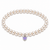 Color Pop Heart Tag Pearl Bracelet - Silver