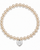Color Pop Heart Tag Pearl Bracelet - Silver