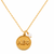 double sided coin with pearl drop on cable chain - aephi