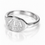 sterling silver oval tag ring - zeta