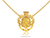 crest necklace gold plated - zta