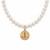 Pearl gold coin necklace