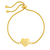 double-sided mini heart cinch bracelet gold plated - kappa delta