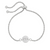 double-sided mini circle bolo bracelet steel silver - zta