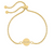 double-sided mini circle bolo bracelet gold - zta