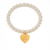 heart tag pearl bracelet - deltagamma