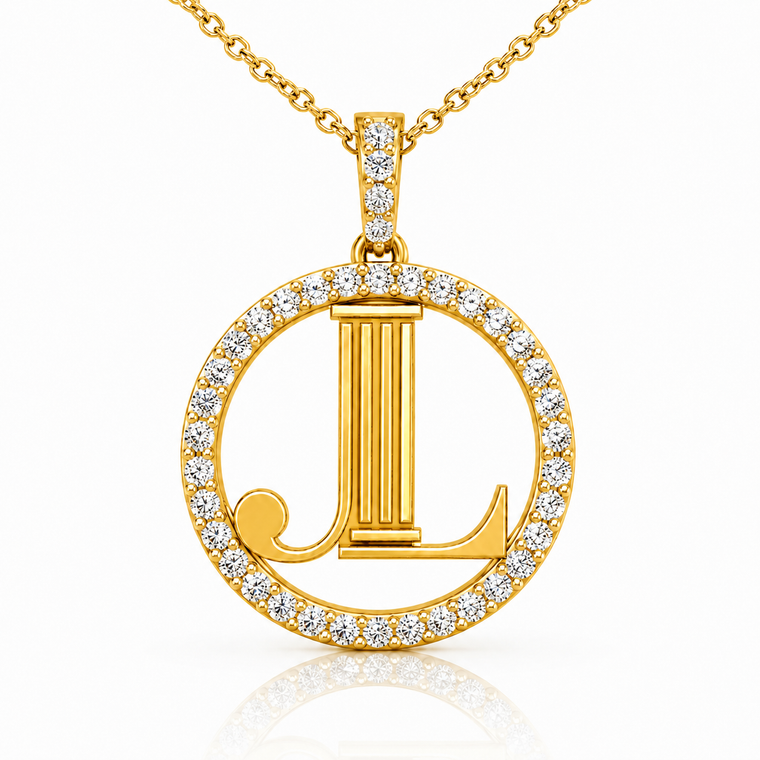 Floating Necklace with Diamond Bezel & Bail - Gold