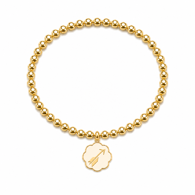 Arrow Charm On Gold Bracelet