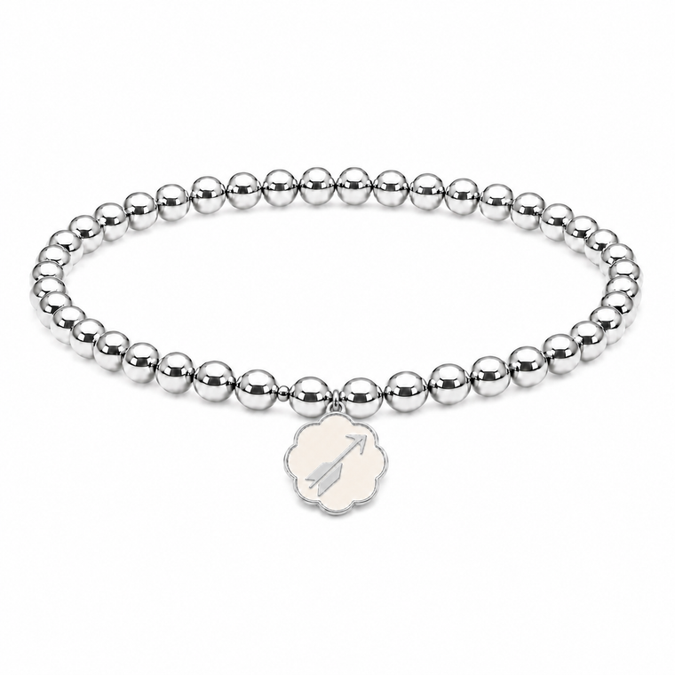 Arrow Charm On Silver Bracelet