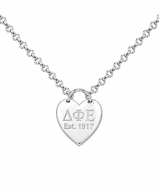 Large Heart Tag Necklace on 4mm Cable Chain