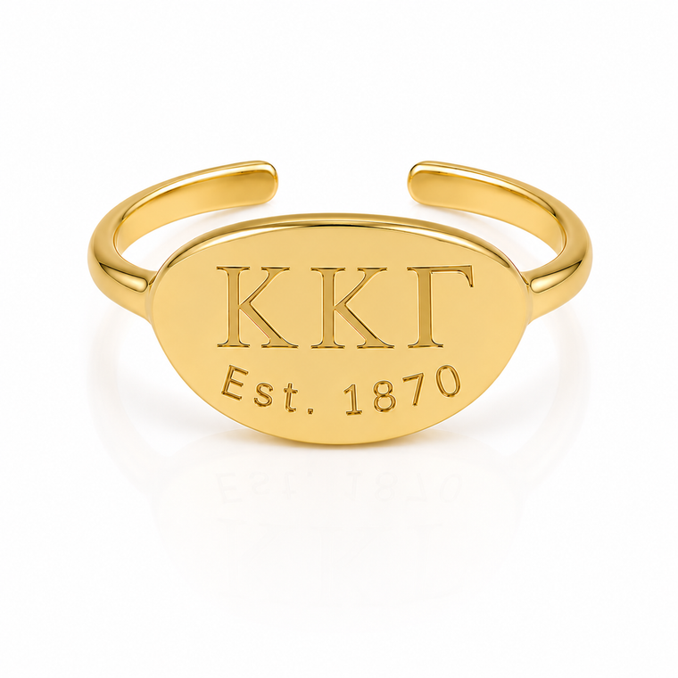 Oval Tag Ring- Gold