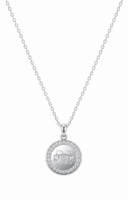 Zirconia Bezel Necklace - Stainless Silver