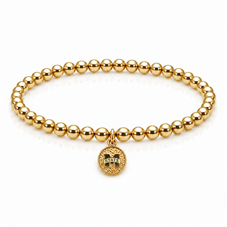 Double Side Coin Bracelet - Gold Bead