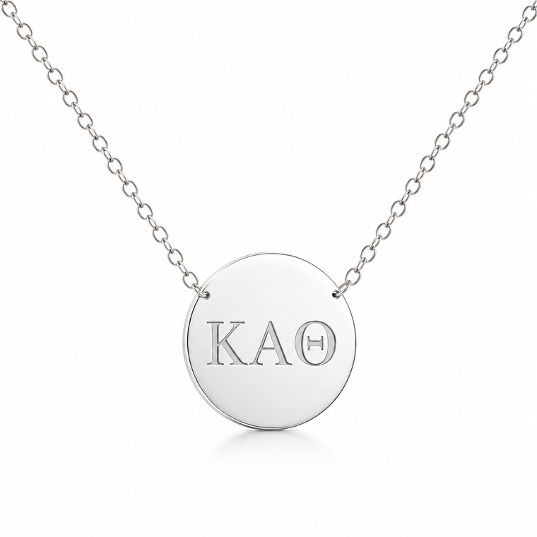 Theta Mini Circle Bead Necklace - Silver