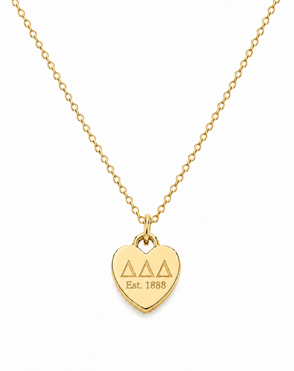 Color Pop Heart Tag Necklace - Gold