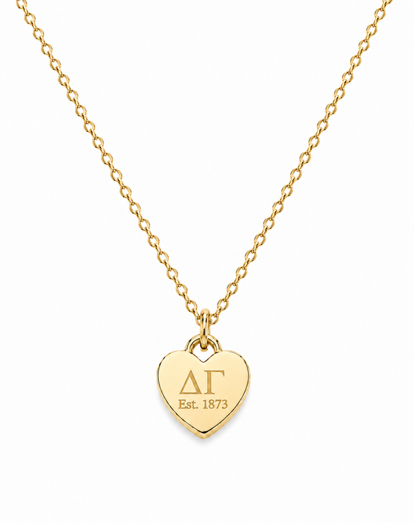 Color Pop Heart Tag Necklace  - Gold