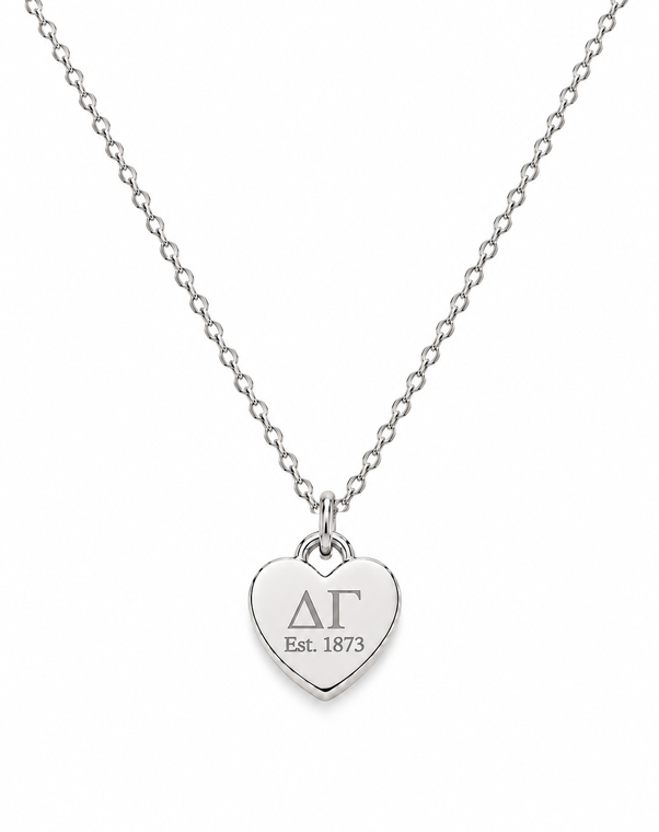 Color Pop Heart Tag Necklace  - Silver