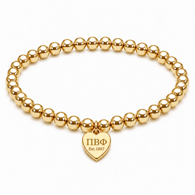 mini heart color pop bracelet - gold on gold bead