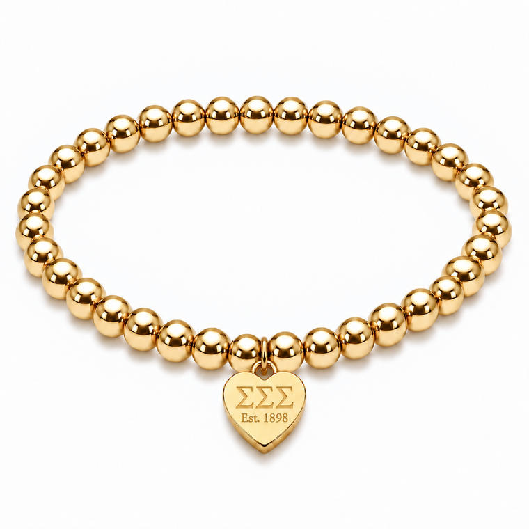 mini heart color pop bracelet - gold on gold bead