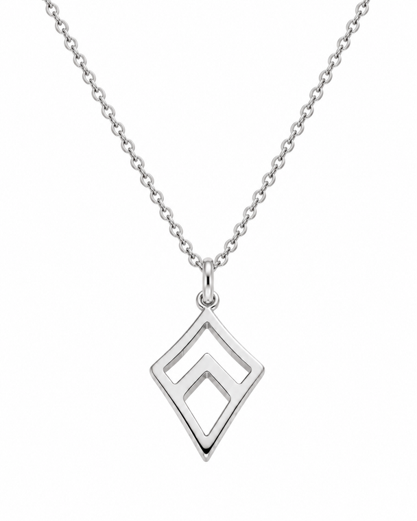 pierced kite necklace - stainless silver