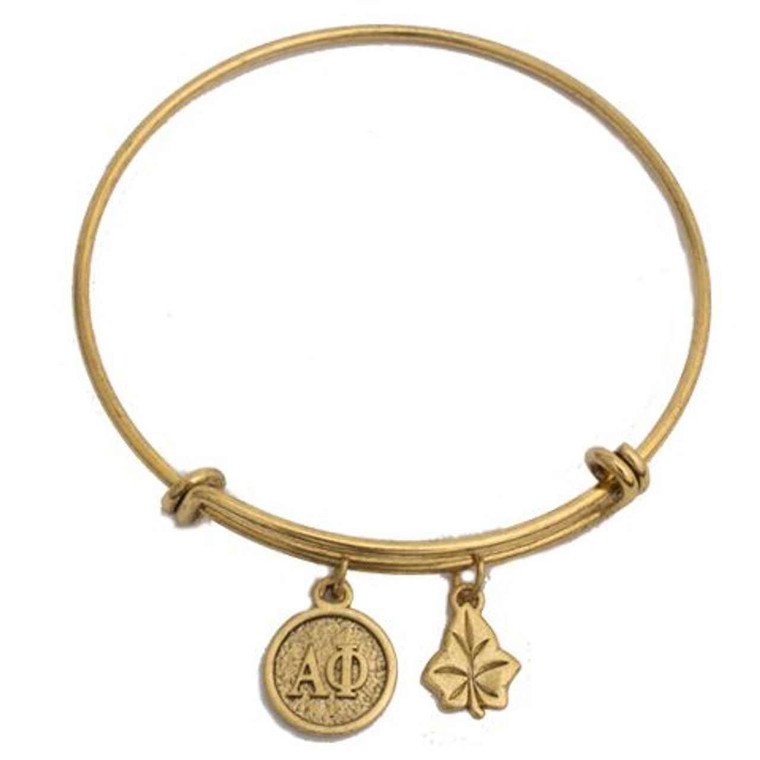 alpha phi bracelet, gold plated