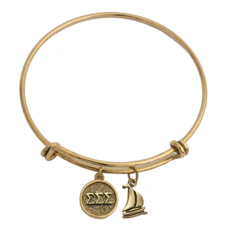 sigma sigma sigma bracelet, gold plated