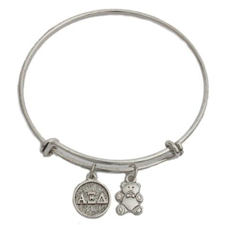 alpha xi delta bracelet, silver plated