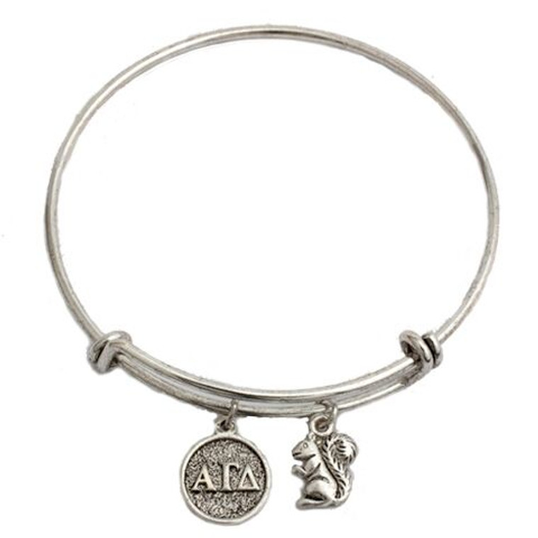 alpha gamma delta bracelet, silver plated