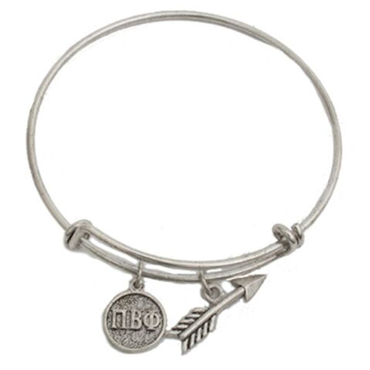 pi beta phi bracelet, silver plated