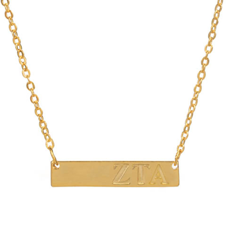 zeta tau alpha bar necklace