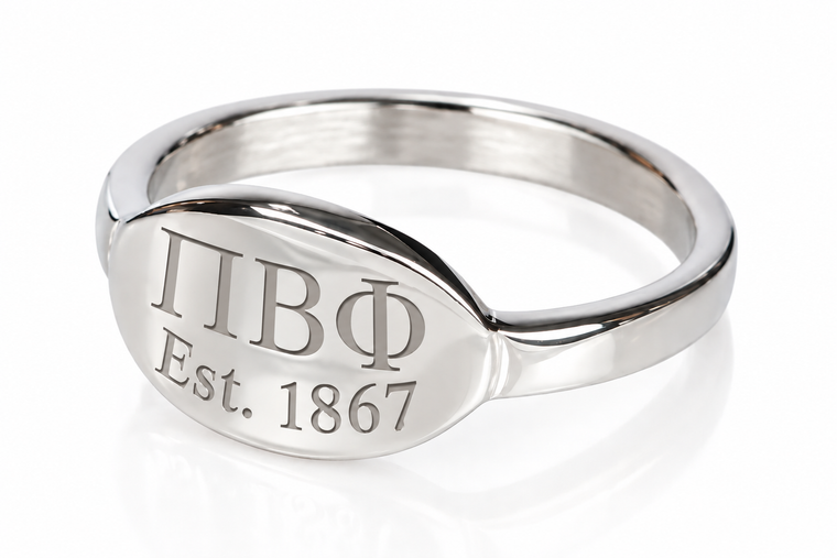 sterling silver oval tag ring - piphi