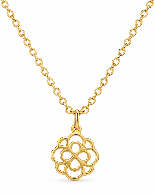 infinity rose necklace - gold