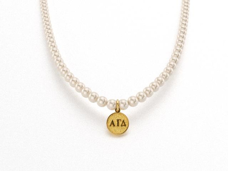 Alpha Gamma Delta Pearl Necklace