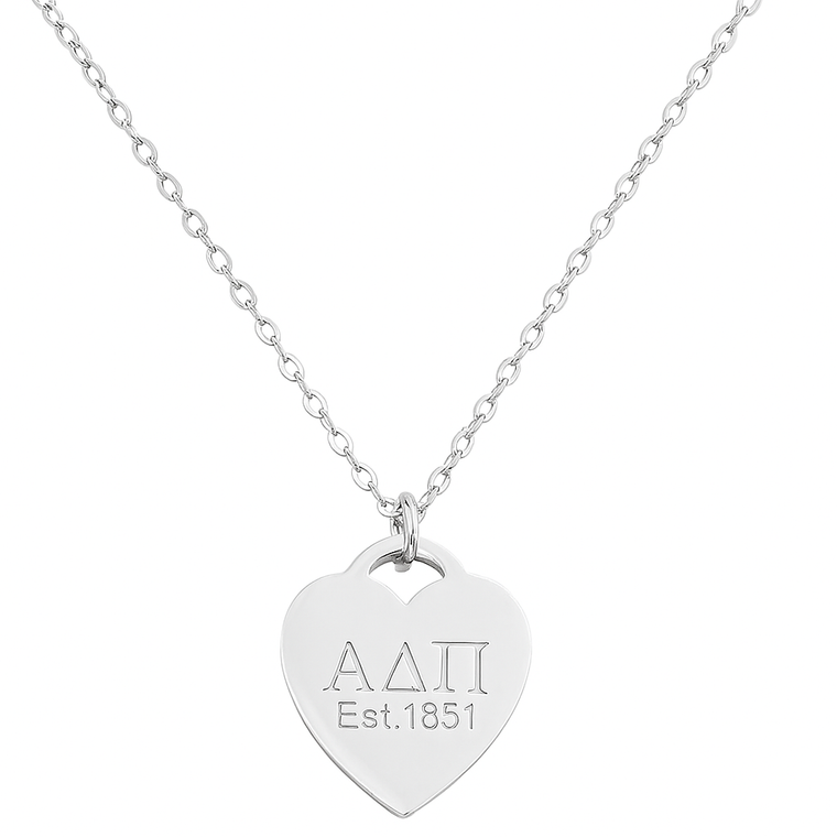 heart tag sterling silver: 1.5mm chain - adpi