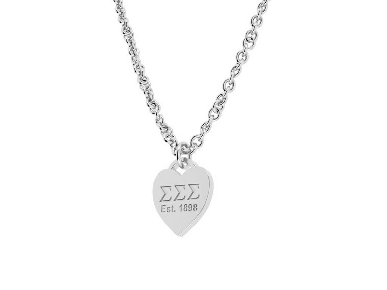 heart tag sterling silver: 4mm chain - trisigma
