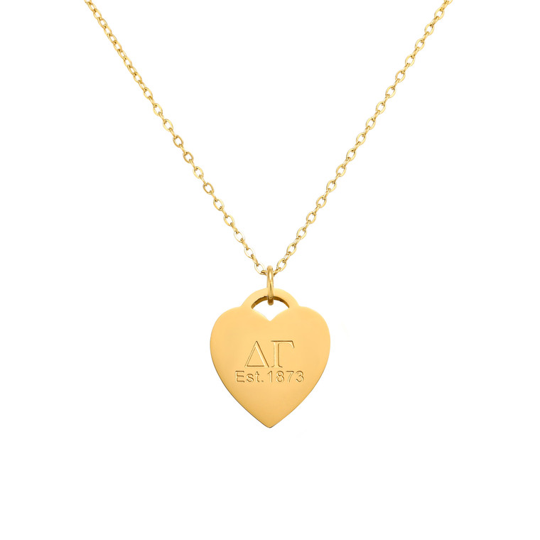 heart tag gold: 1.5mm chain - deltagamma