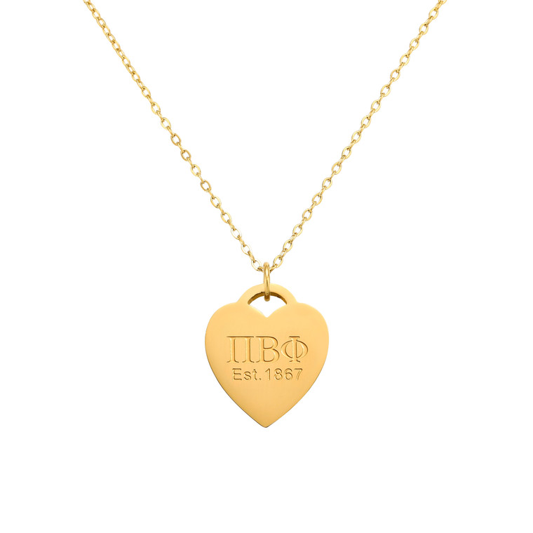 heart tag gold: 1.5mm chain - piphi