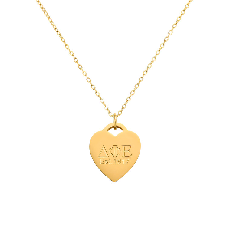 heart tag gold: 1.5mm chain - dphie