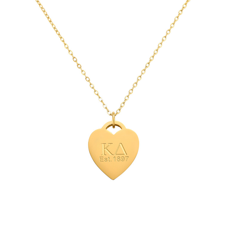 heart tag gold: 1.5mm chain - kappa delta