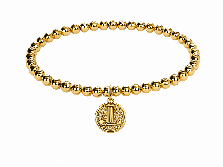 Coin gold bead bracelet