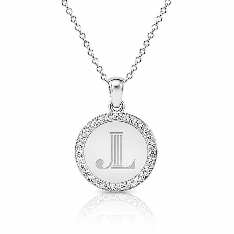 cz pendant necklace steel silver - jl