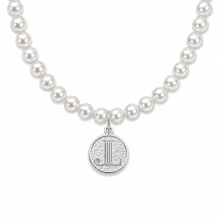 Pearl sterling silver coin necklace sterling silver