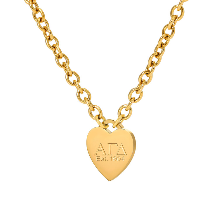 heart tag gold: 4mm chain - agd
