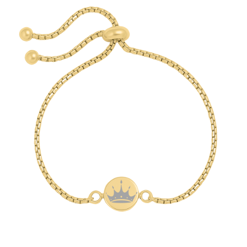 double-sided mini circle bolo bracelet gold - zta