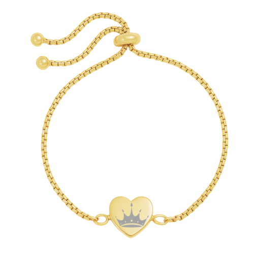 double-sided mini heart bolo bracelet gold - zta