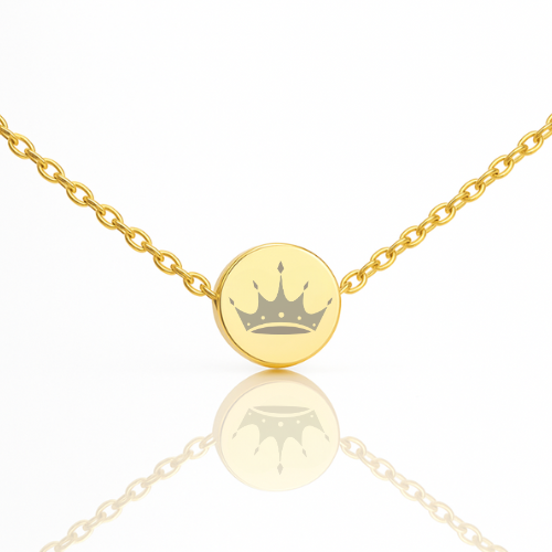 ZTA Mini Circle Necklace – Double-Sided : Gold