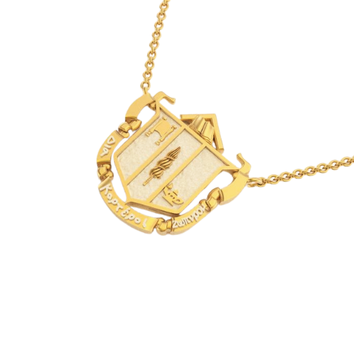 Delta Zeta Crest Pendant Necklace (Gold or Sterling Silver)