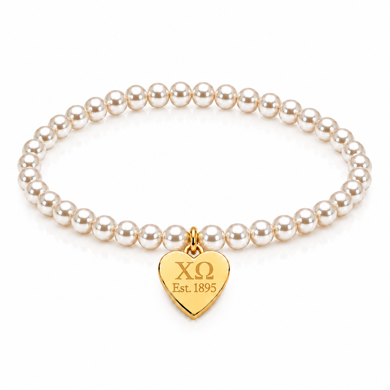 heart tag pearl bracelet - chio
