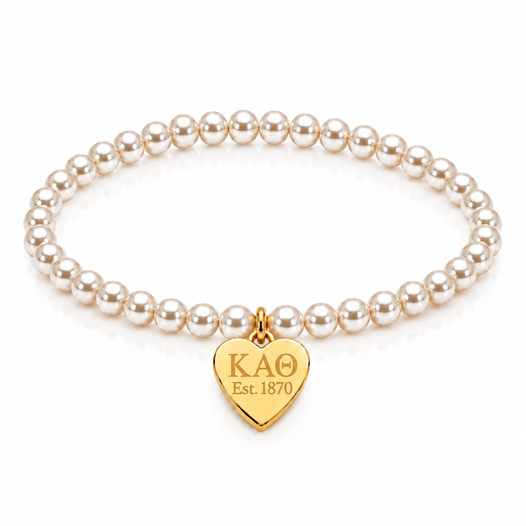 heart tag pearl bracelet - theta