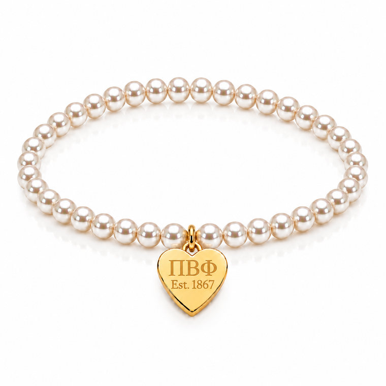 heart tag pearl bracelet - piphi